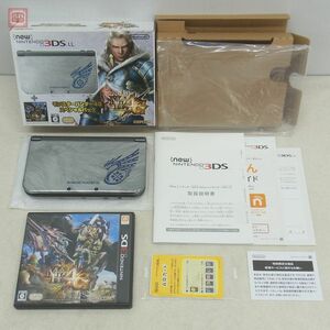 1円〜 動作品 newニンテンドー3DS LL 本体 RED-001 モンスターハンター4G スペシャルパック CAPCOM Nintendo 箱説/ソフト付【10