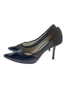 JIMMY CHOO◆パンプス/37.5/PVC/240125/メッシュパンプス/ピンヒール/黒/made in ITALY