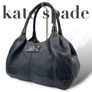 kate spade ケイトスペード　トートバッグ　レザー　シボ革　黒　ブラック