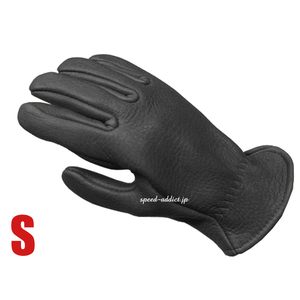 SULLIVAN GLOVE ELK ROPER BLACK S/サリバングローブ黒ブラック裏地なしヘラ鹿革鹿皮エルクレザー本革春用夏用春夏用秋用バイク用手袋定番