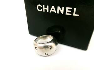 本物税込シャネル CHANELロゴ シルバーリング【CHANEL】シルバー925