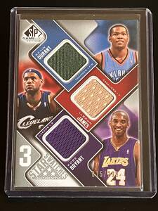 ★ KOBE BRYANT / LEBRON JAMES / KEVIN DURANT ★ 2009-10 SP GAME USED [THREE STAR SWATCHES /299 ] ★