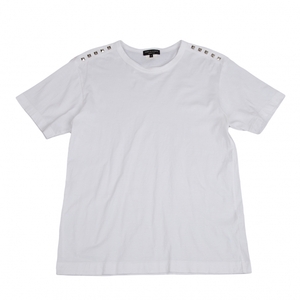 コムデギャルソン オムプリュスCOMME des GARCONS HOMME PLUS スタッズショルダーTシャツ 白S 【メンズ】