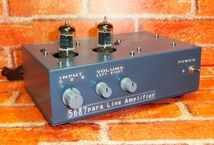 自作完成品 『　JAN５６８７para Line Amplifier　』＋予備球１２AU７or１２AT7x２　（エージング済み）