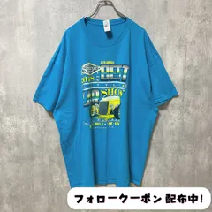 古着 used　半袖カープリントTシャツ　バックプリント　水色　ビッグシルエット　オーバーサイズ