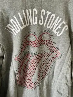 rolling stones ラインストーン長袖zipパーカー/Lサイズ