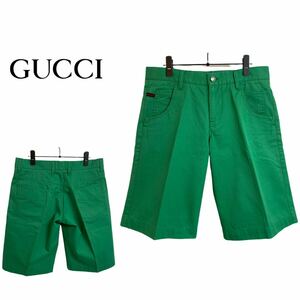 GUCCI VINTAGE グッチ ヴィンテージ 2007s MADE IN ITALY イタリア製 シェリーライン ショートパンツ コットン グリーン系 44 アーカイブ