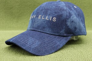 レアsample新品 ペリーエリス PERRY ELLIS キャップ 帽子 デニム タイダイ柄 インディゴ フリーサイズ 管理no4Aa