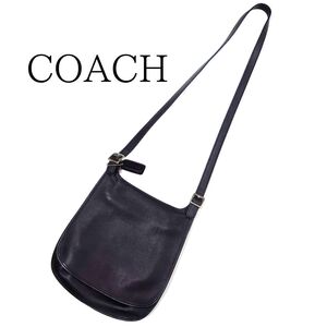 【レア】COACH コーチ オールドコーチ クロスボディ バッグ レザー グラブタンレザー ブラック 黒 A0P-9135 鑑定済 送料無料