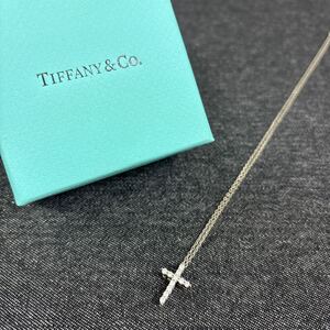 TIFFANY&Co. ティファニー ネックレス クロス 十字架 シルバー SV925 925刻印 アクセサリー 箱付き 241128 ◎インボイス対応可◎