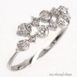 指輪 ダイヤモンド リング k18ゴールド 0.5ct テンダイヤモンド 18金 レディース ジュエリー アクセサリー