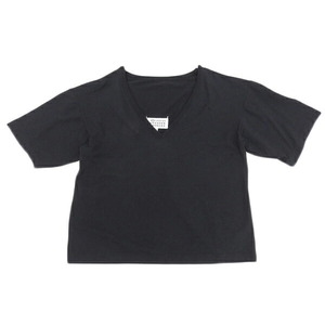 ◆美品◆ メゾンマルタンマルジェラ Maison Martin Margiela コットン オフショルダー Tシャツ レディース 黒 sizeM 2015SS [Y02716]