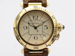 【 カルティエ CARTIER 】 腕時計 81750353 パシャ38 K18/革 自動巻 デイト メンズ 箱 新着 70238-3