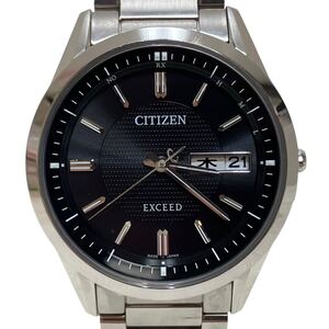 現状品 シチズン CITIZEN エクシード EXCEED エコドライブ H100-T021212 電波ソーラー 腕時計 DURATECT ブラック系色文字盤 [TK24-1121-1]