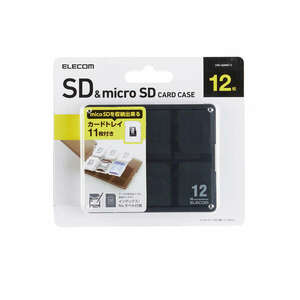 SD/microSDカードケース クリアタイプ SDカードあるいはmicroSDカード合計12枚をまとめて収納 番号管理しながら整理できる: CMC-06NMC12