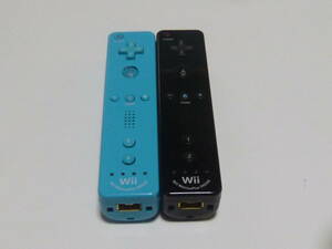 R040【送料無料 即日発送 動作確認済】Wii リモコン モーションプラス内蔵　任天堂 純正 RVL-036 ブラック 黒 ブルー　青　コントローラー