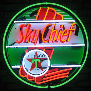 ★在庫あり★TEXACO Sky Chief テキサコ スカイ チーフ ネオンサイン★ガレージ ショップ ダイナー アメリカン 雑貨 アメリカ ディスプレイ