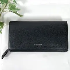 美品 SAINT LAURENT サンローラン 長財布 レザー ブラック