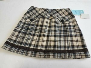 送料230円～【未使用】ポンポネット プリーツスカート 秋冬物 なんちゃって制服 140cm S pomponette チェック柄 卒業式 入学式 清楚 