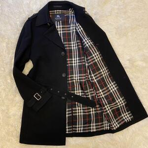 【未使用級美品/M】バーバリーブラックレーベル トレンチコート ウール カシミヤ混 BURBERRY BLACK LABEL ジャケット アウター メガノバ 黒