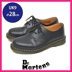 ほぼ新品 ドクターマーチン Dr.Martens 1461 3ホールシューズ ローファー 革靴 ブラック 黒 UK9(JP28cm) sh24-1278