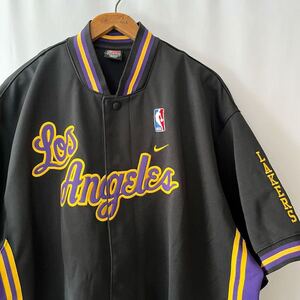 00s NIKE LOS ANGELS LAKERS メッシュ ウォームアップシャツ L ビンテージ ナイキ ロサンゼルス レイカーズ ユニフォーム オリジナル