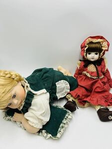 ビスクドール アンティークドール レトロ 人形 女の子 2体 Sankyo クローディーとクロード　小