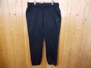 b378◆NIKE THERMA-FIT ロングパンツ◆サイズXL ナイキ サーマフィット ロングパンツ 685662-010 黒色 裾ジップ JUST DOIT 6K