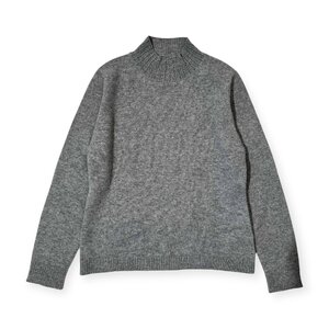 カシミヤ100%◆ATELIER ビーズデザイン ハイネック ニット セーター サイズ38A/グレー系/レディース