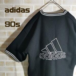 アディダス adidas 90s Tシャツ 半袖 黒 刺繍 ロゴ