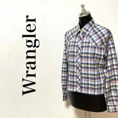 Wrangler チェックシャツ　ウエスタンシャツ　USA製　レトロ　ビンテージ