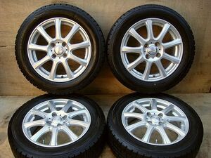 フィット取り外し ダンロップアルミ＆185/60R15ダンロップ・ウィンターMAX　中古4本SET 5.5J＋50 PCD100　4穴 GK3.4.5.GP5.6系