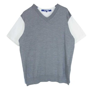 JUNYA WATANABE COMME des GARCONS MAN ジュンヤワタナベコムデギャルソンマン 20ss WE-N004 シルクニット ドッキング 半袖Tシャツ【中古】