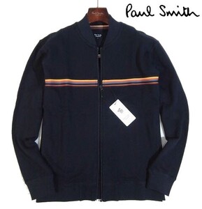 K土11643新品▼ ポールスミス マルチストライプ ジップアップブルゾン 【 LL 】 ジップアップ スウェット ブルゾン Paul Smith 紺系