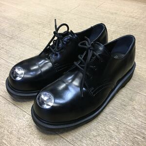 (k) Dr.martens ドクターマーチン KEATON 3ホール むき出し スチールトゥ UK6 25cm 黒 ブラック 革靴 シューズ 