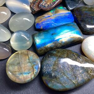 1円〜!!大粒!!遊色効果!!◆天然ムーンストーン・オパールおまとめ1103.5ct◆f 約220.7g moon stone opal ボルダー ホワイト w2ま136