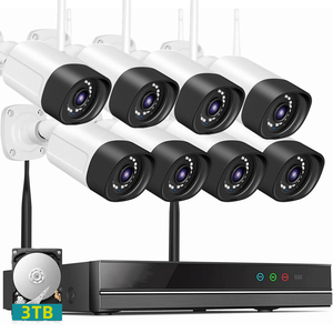 防犯カメラ ワイヤレス 監視カメラ 家庭用 業務用 3TB 屋内 屋外 wifi カメラセット 8台 一体型NVR HDD 遠隔監視 双方向音声 
