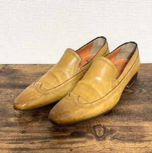 サントーニ Santoni スリッポン ウィングチップ　size/5 イエローベージュ 