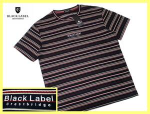 大人気サイズL 新品タグ付 ブラックレーベルクレストブリッジ BLACKLABEL CRESTBRIDGE エンジケーブル編み マルチボーダーデザイン Tシャツ