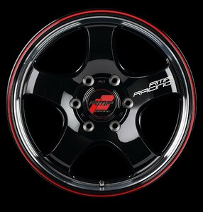 ハイエース RMP RACING R05HC 17x6.5 +38 ブラック/リムヴァーティカルポリッシュ レッドライン NASCAR 215/60R17 200系