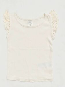 babyGAP 12-18months 80CM 0歳1歳女の子袖フリルタンクトップ リブ素材トップス 夏お出掛け 赤ちゃんおめかし ワンピースインナー オフ白