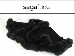 ■060801-156■超美品■SAGA　FUR■ケープ■ポンチョ■カシミア100％■ブルーフォックスラビット■サイズM～L■J-6337■現状■