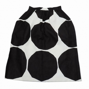 18SS JUNYA WATANABE COMME des GARCONS × marimekko Kivet フレアスカート ロング ミモレ丈 S 白 黒 JA-S011 AD2017/2 レディース