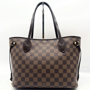 極美品／保存袋付き☆ LOUIS VUITTON ルイヴィトン ネヴァーフルPM ダミエ トートバッグ N51109 エベヌ ショルダーバッグ