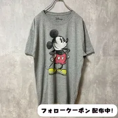 古着 used　Disney　ディズニー　半袖プリントＴシャツ　グレー　Mickey　ミッキー　キャラクター