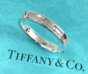 ★美品★ TIFFANY & Co. ティファニィー ナローリング・シルバー925 刻印 18号〜19号