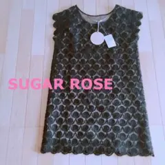 L419 シュガーローズ SUGARROSE ワンピース ダマスク柄 黒 レース