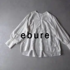 美品 エブール ebure シルク混 上品カフタンブラウス ホワイト X53