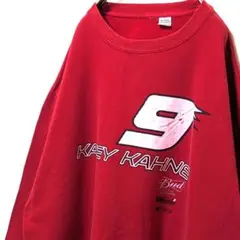 ケーシーケイン ロゴ スウェットトレーナー レッド 赤 2XL 古着