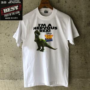 XZ181 Tシャツ キャラクター USA製 ムービー 映画 トイストーリー 古着 ビンテージ XS サイズ スクリーンスターズ タグ ホワイト 色